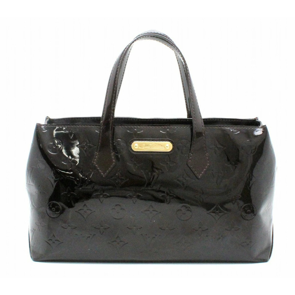 Louis Vuitton Vernis Wilshire Handbag Tote Bag Enamel Calf Amarante Purple